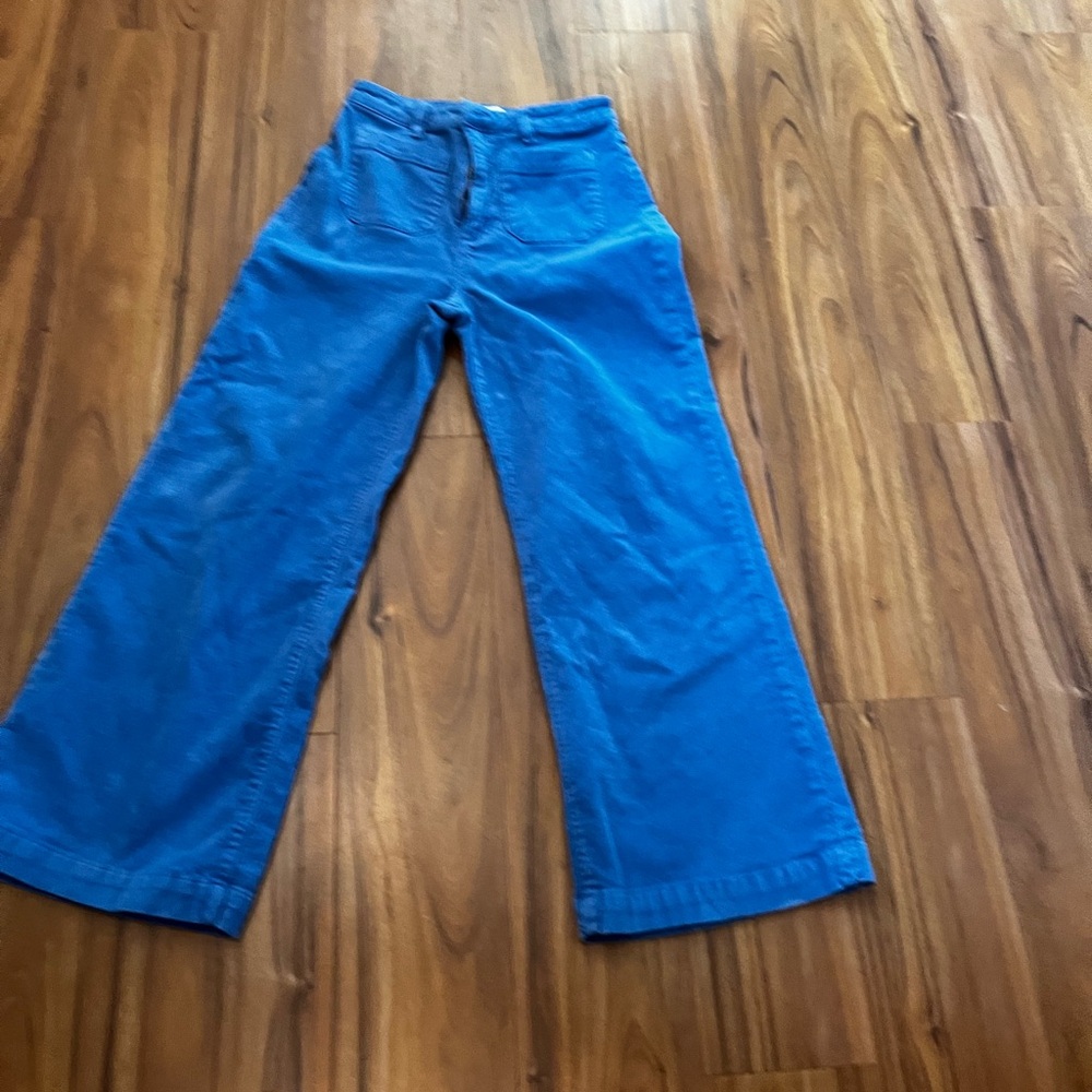 ROLLA'S sailor crop corduroy Blue Wide-Leg Pants